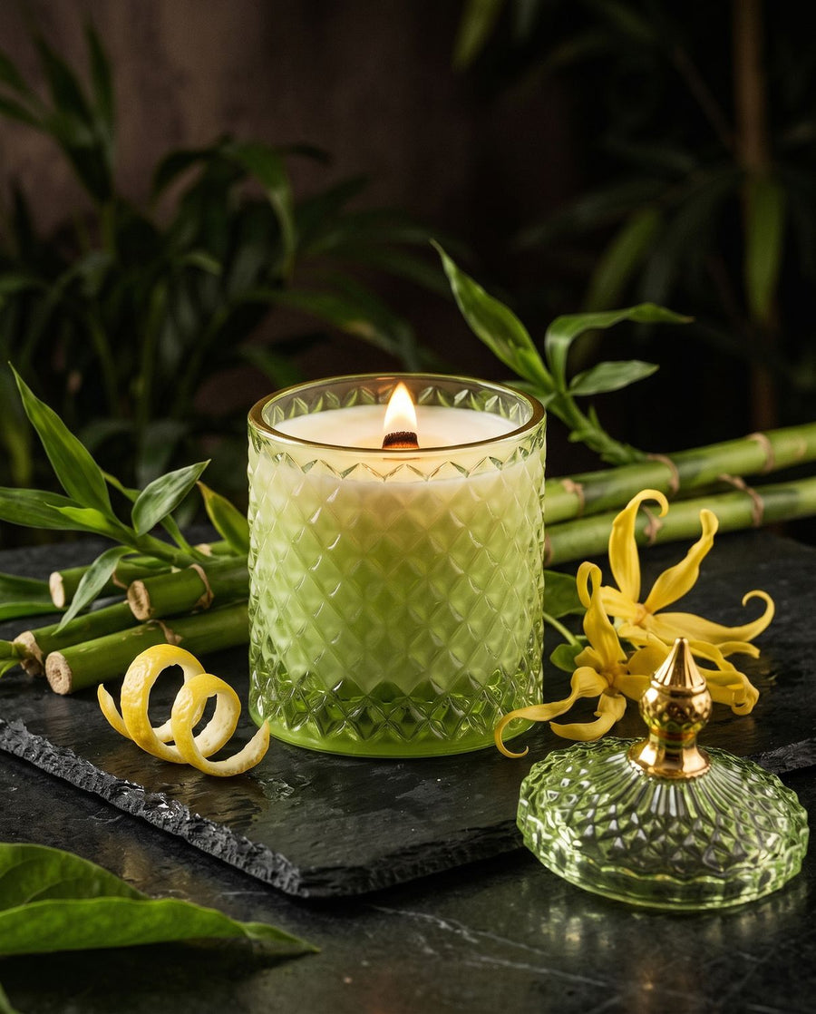 Bamboo Jungle
candle by Lili & Koi, styled with its scent notes