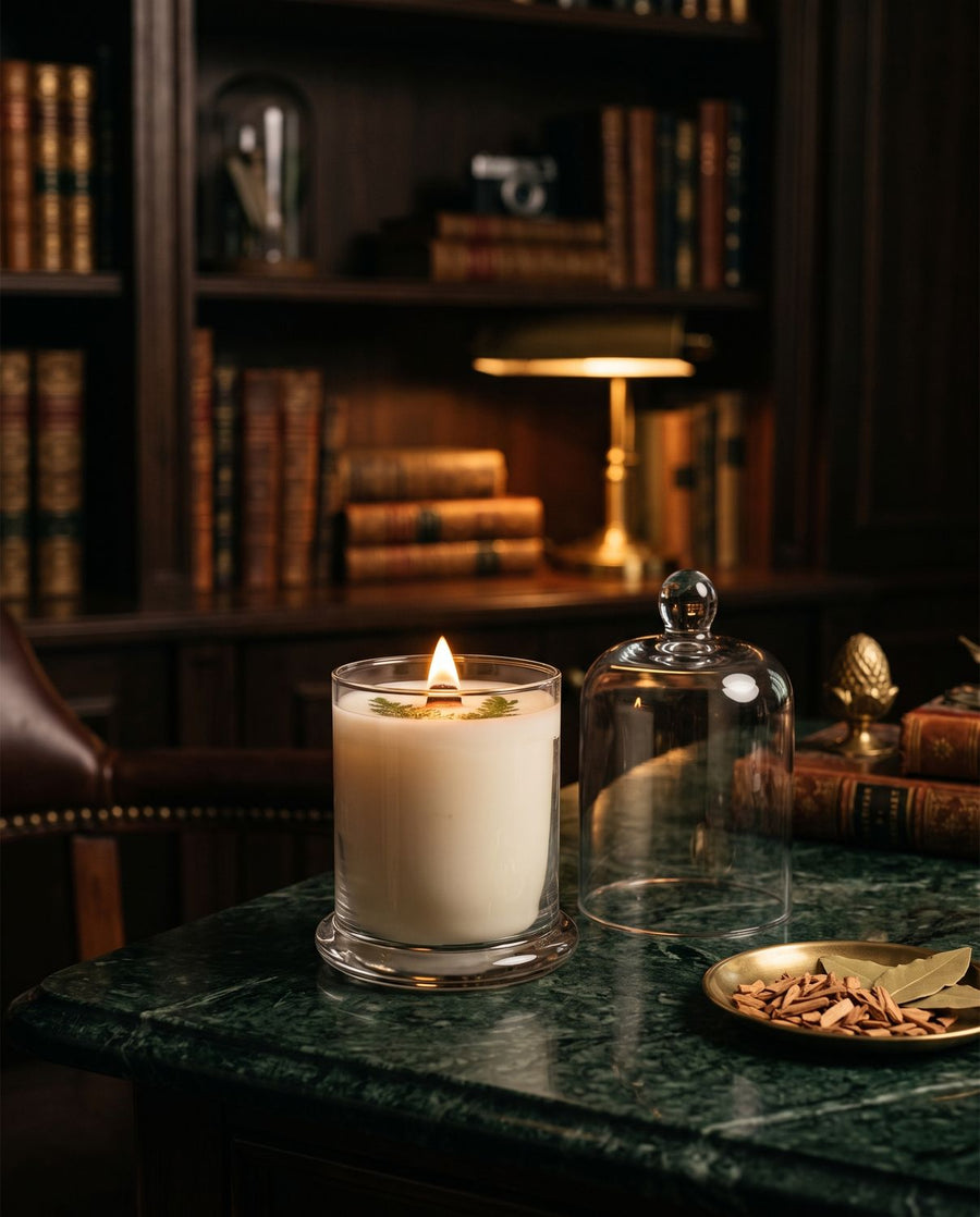Parlor
 candle by Lili & Koi, styled with its scent notes